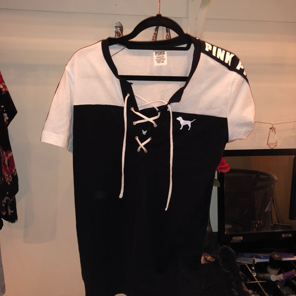 Pink Varsity T Shirt